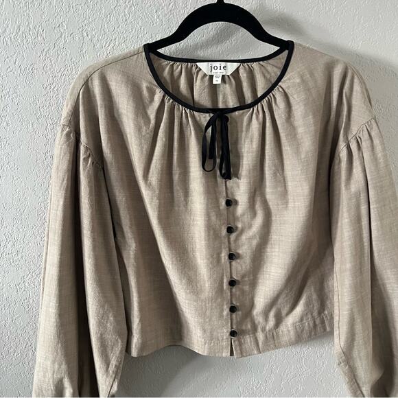 Joie Hazel Button Front Cotton Blouse - Picture 3 of 7